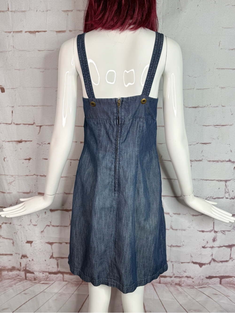 ANTHROPOLOGIE LEVEL 99 Sleeveless Dark Wash Denim Size 12 Dress Sundress - Picture 2 of 16
